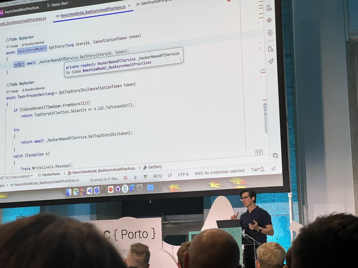 François Raminosona 👨💻🇪🇺🇳🇴 (@framinosona) on Twitter photo Hey <a href="/JohnThiriet/">hachyderm.io/@johnthiriet</a> , <a href="/TheCodeTraveler/">Brandon Minnick</a> ‘s presentation of the async/await good practices reminds you some good old memories? 😉 Hey <a href="/JohnThiriet/">hachyderm.io/@johnthiriet</a> , <a href="/TheCodeTraveler/">Brandon Minnick</a> ‘s presentation of the async/await good practices reminds you some good old memories? 😉