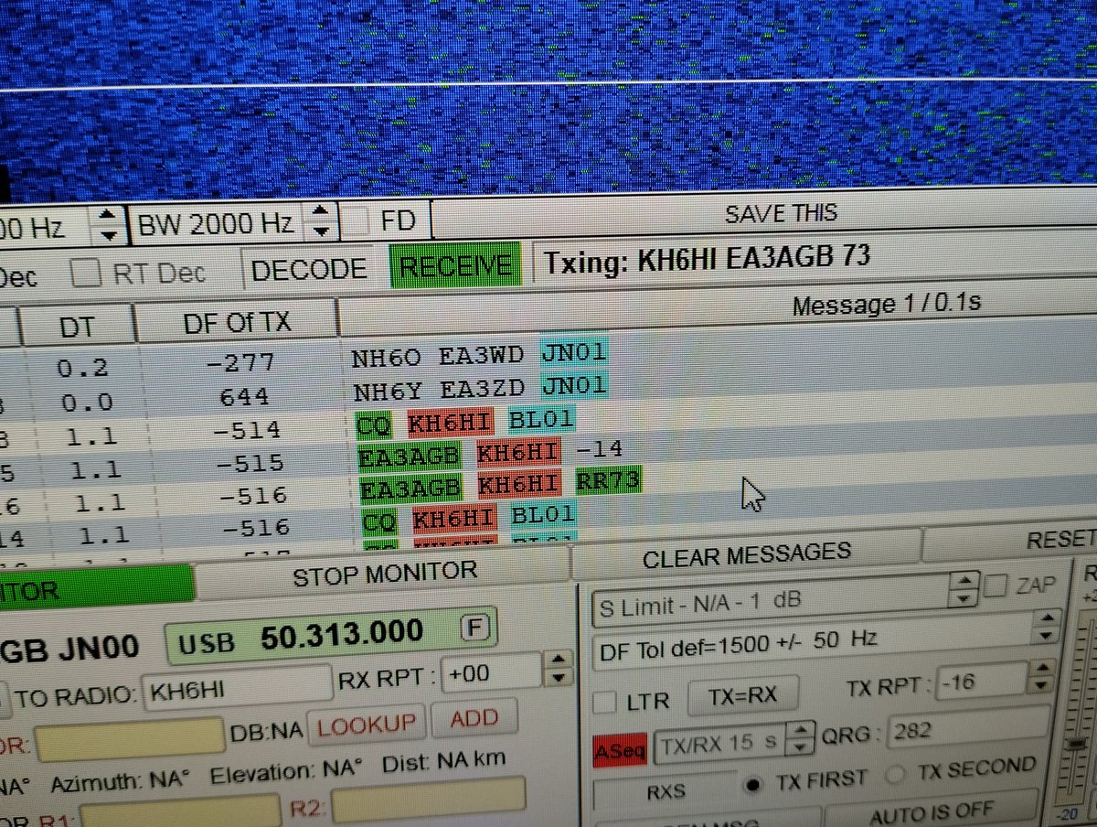 KH6HI mi mayor DXCC trabajado en la mágica banda de 6 metros, me siento muy feliz, ha sido un destello de propagacion