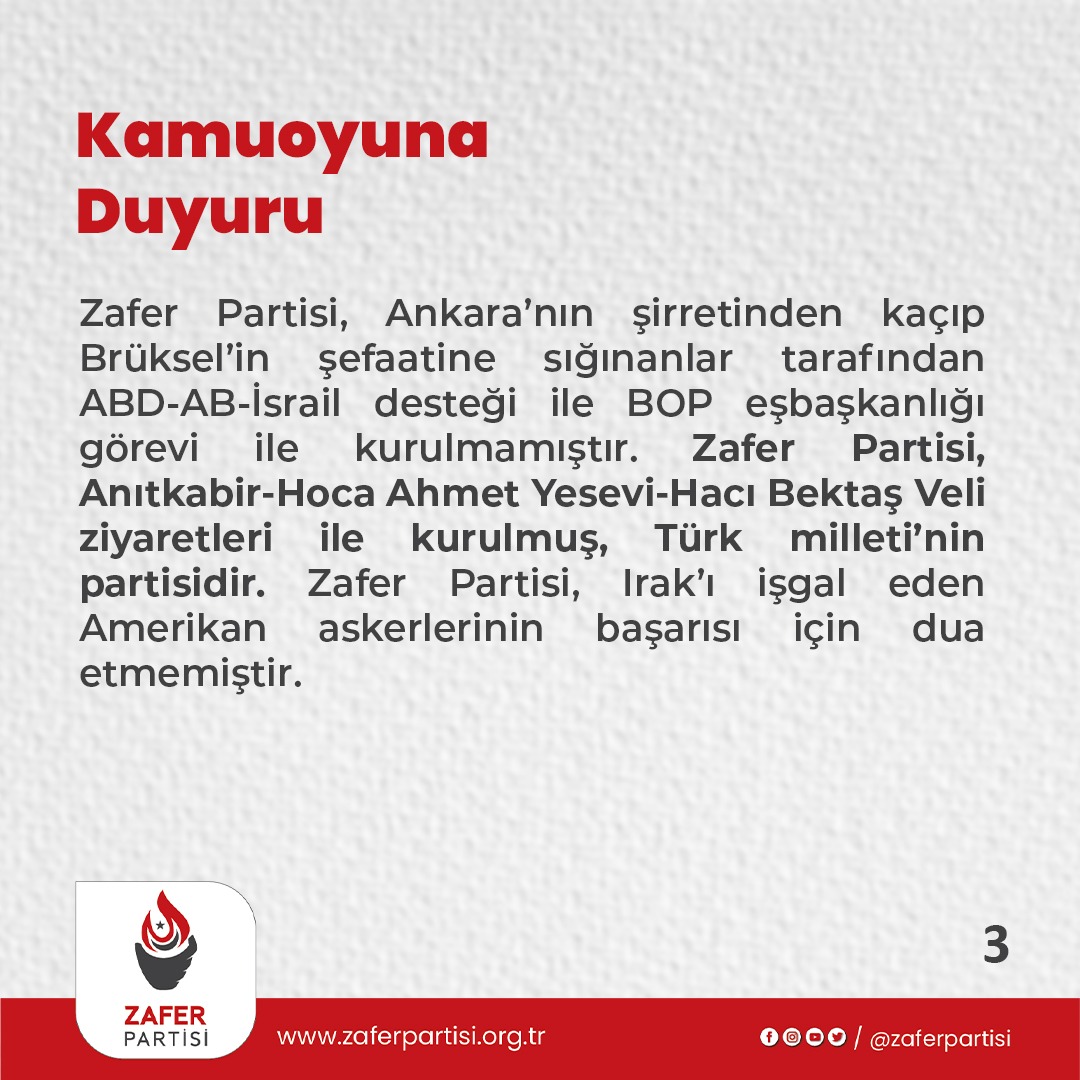 zaferpartisi's tweet photo. Zafer Partisi'nin kamuoyuna duyurusudur. https://t.co/wzdBoAwh5T