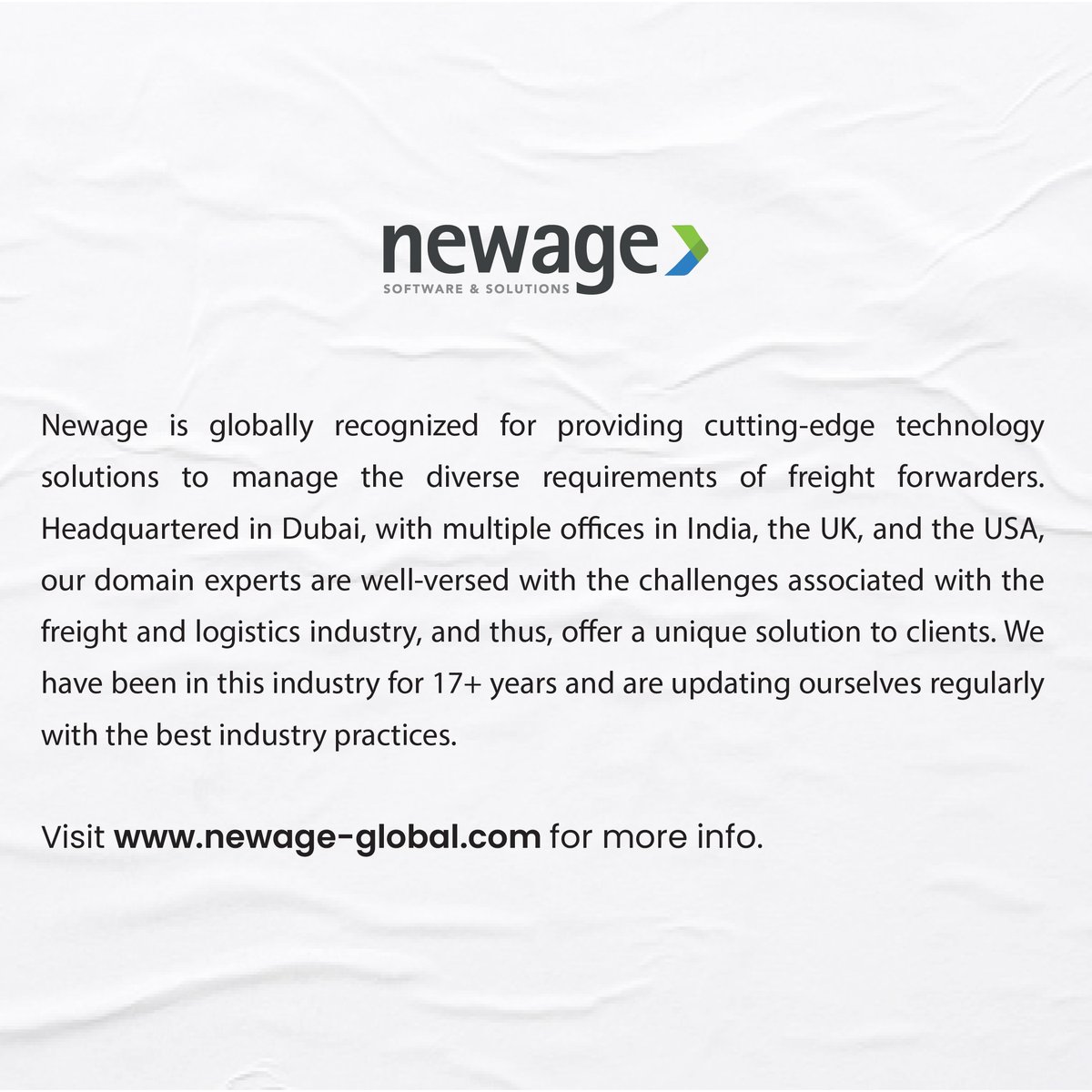 Expanding Horizons: Welcoming Newage Software &amp; Solutions at #IICS2023, India's Premier Cargo and Logistics Show!

We are coming to Jio World Convention Centre from 13th - 15th December 2023!

#IICS2023 #cargo #aircargologistics #cargoshipping #surfacecargo #logistics