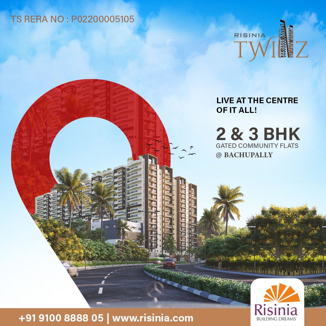 Crafted with uber-luxurious amenities, this address, located at the heart of the city, promises a fortunate tomorrow and a happier today.
.
#risinia #risiniabuilders #risiniatwinz #twinzapartments #bachupally #2bhkflats #3bhkflats #location #heartofthecity #centrallocation