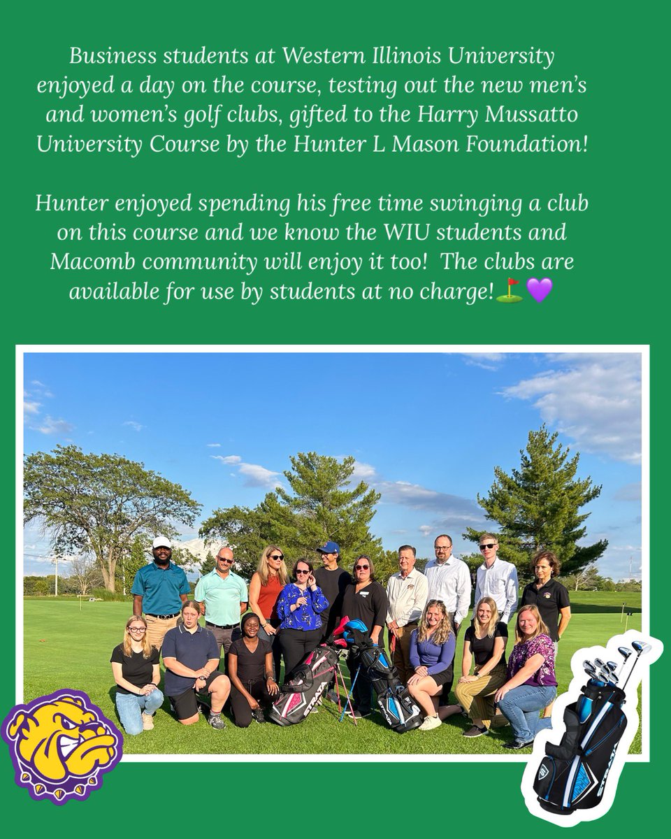 Hunter L Mason Foundation (@livelikehunter) on Twitter photo Hunter loved spending time on the Harry Mussatto <a href="/WesternILUniv/">Western Illinois University</a> course and we are excited to gift 2 new sets of clubs for student and community use! ⛳️💜<a href="/LiaLukkarinen/">Lia Lukkarinen</a> Hunter loved spending time on the Harry Mussatto <a href="/WesternILUniv/">Western Illinois University</a> course and we are excited to gift 2 new sets of clubs for student and community use! ⛳️💜<a href="/LiaLukkarinen/">Lia Lukkarinen</a>