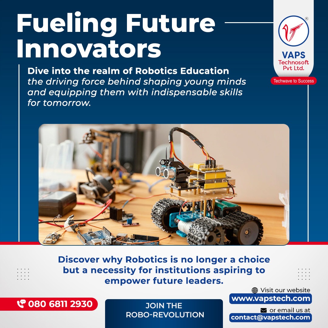 VapsTechnosoft's tweet image. Fuel future innovators with the power of robotics education from VAPS Technosoft! 🤖 Our programs let students dive into the realm of STEM and equip them with indispensable skills.

#Robotics #STEMeducation #Coding #FutureSkills #edtech