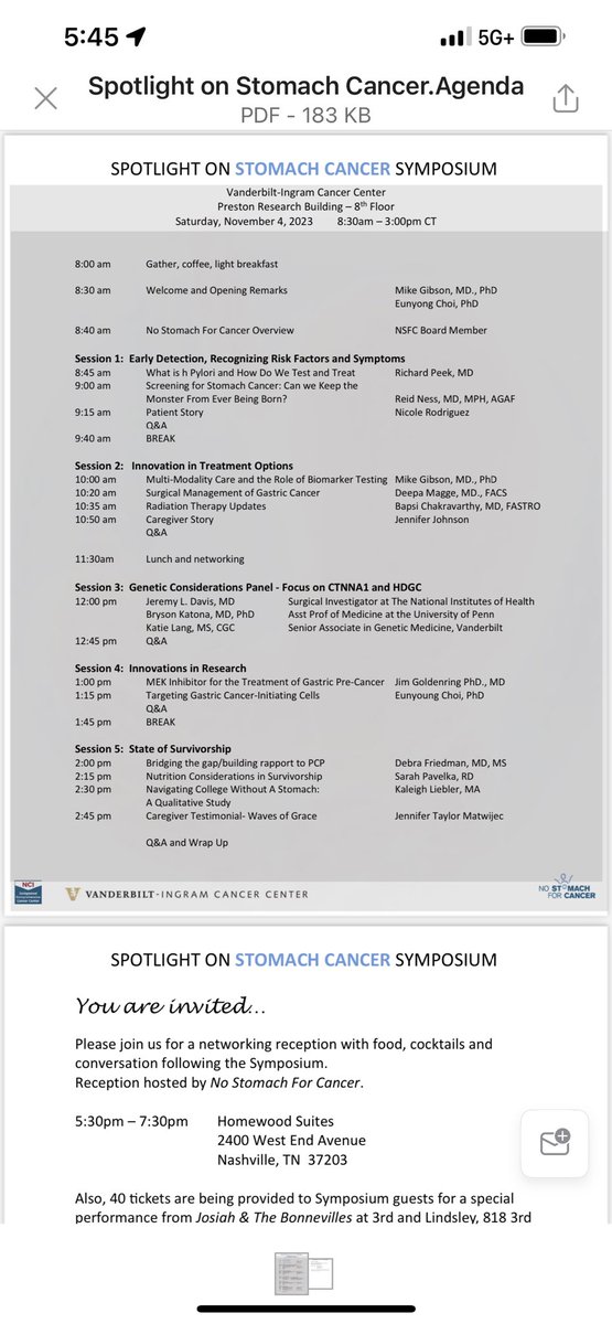 SAVE the DATE 11/4/2023! In person #UGI symposium @VUMC_Cancer led by @mgibson21212 and Dr. Eunyoung Choi. Great 🤩group of speakers starting at 8:30AM-3pm on campus. @VUMCDiscoveries @VUMCHemOnc #cancer #CancerResearch @VUMCResearch #CancerAwareness @VUMCRadOnc