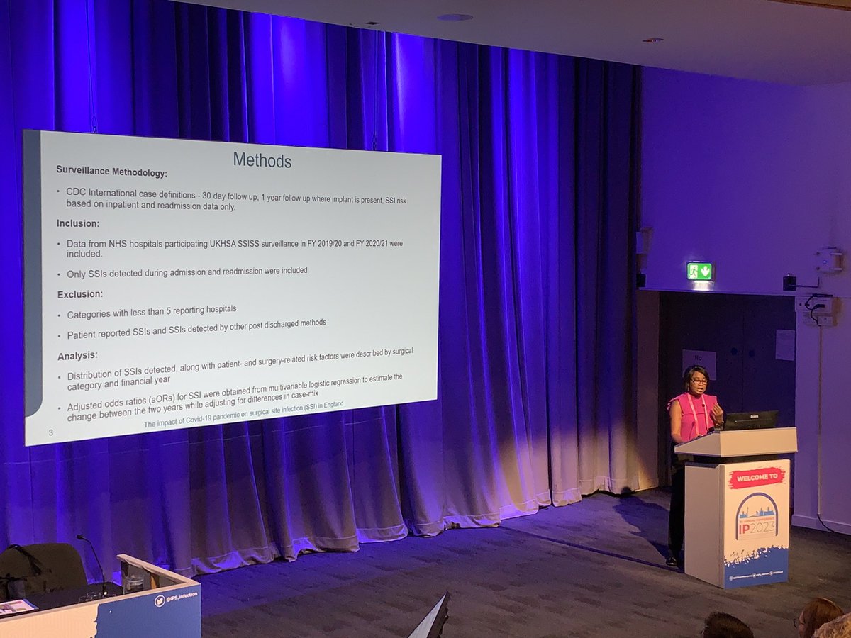 Pauline Harrington talking about the impact of the pandemic on Surgical Site Infection Surveillance at #IP2023Conf