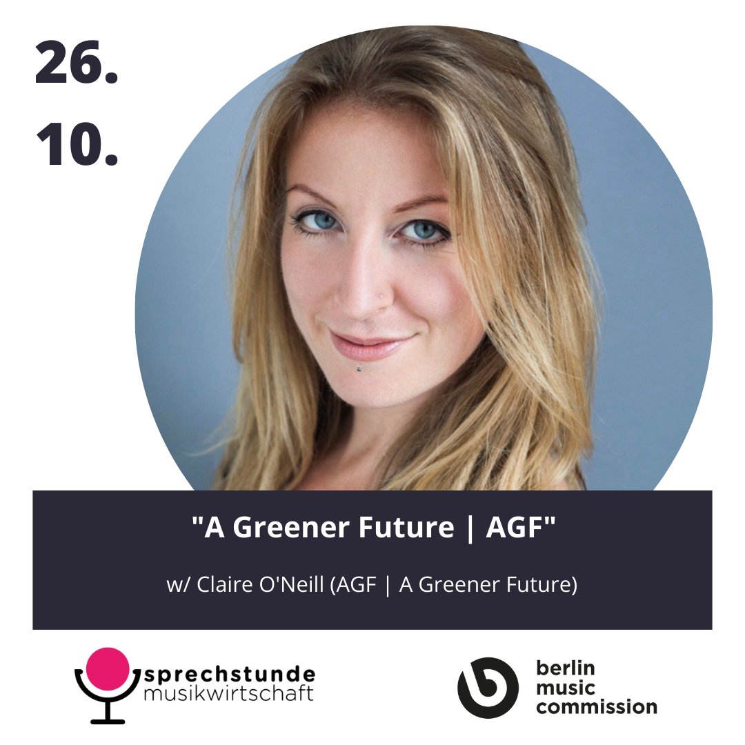 📣 Don't miss our next "Sprechstunde Musikwirtschaft" about "A greener Future" in music, events, sports &amp; entertainment!

🌱 Special Guest: Claire O'Neill, CEO of AGF &amp; pioneer in sustainable event management.

Oct 26th, 2023
10:00 AM
✅ Register: [bmusiccommission.typeform.com/to/U9crNEfc]