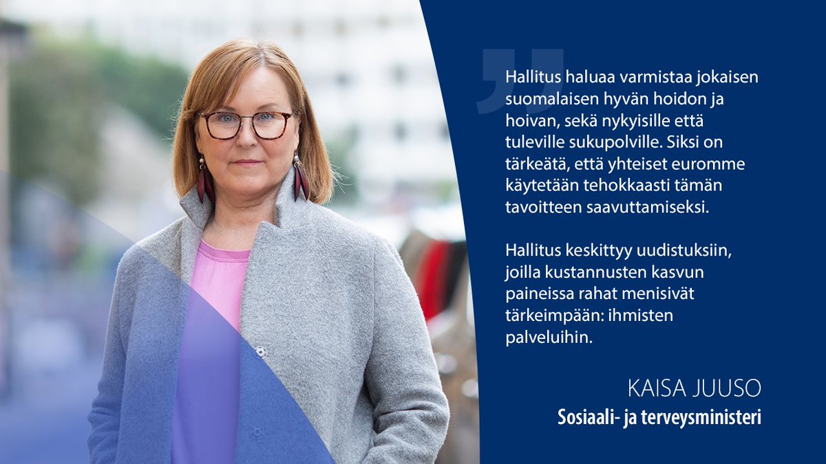 Ministeri @KaisaJuuso antoi hallituksen vastauksen välikysymykseen sosiaali- ja terveydenhuollon lähipalveluista sekä hyvinvointialueiden rahoituksen turvaamisesta. 📃Vastaus @STM_Uutiset: valtioneuvosto.fi/-/1271139/hall… 🗣️Tallenne @SuomenEduskunta: verkkolahetys.eduskunta.fi/fi/taysistunno…