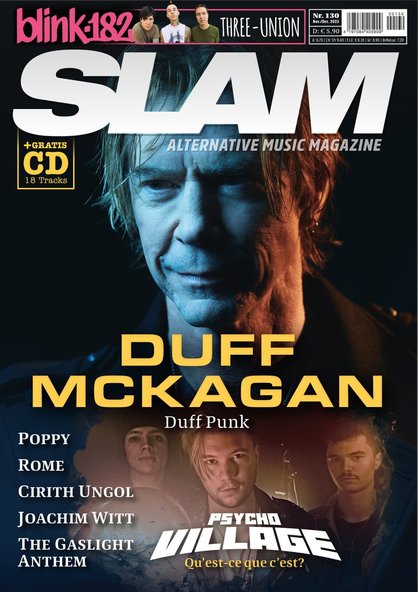 DUFF PUNK!!!!!! SLAM #130 - Mit DUFF MCKAGAN, BLINK-182, THE GASLIGHT ANTHEM, POPPY, CIRITH UNGOL, PSYCHO VILLAGE, ROME, SODOM, CHERRY GLAZERR, CLOWNS uvm Am Kiosk oder mjusick.com #DuffMcKagan #GunsNRoses #Blink182 #Myrkur #Sodom #Clowns #TheGaslightAnthem #Poppy