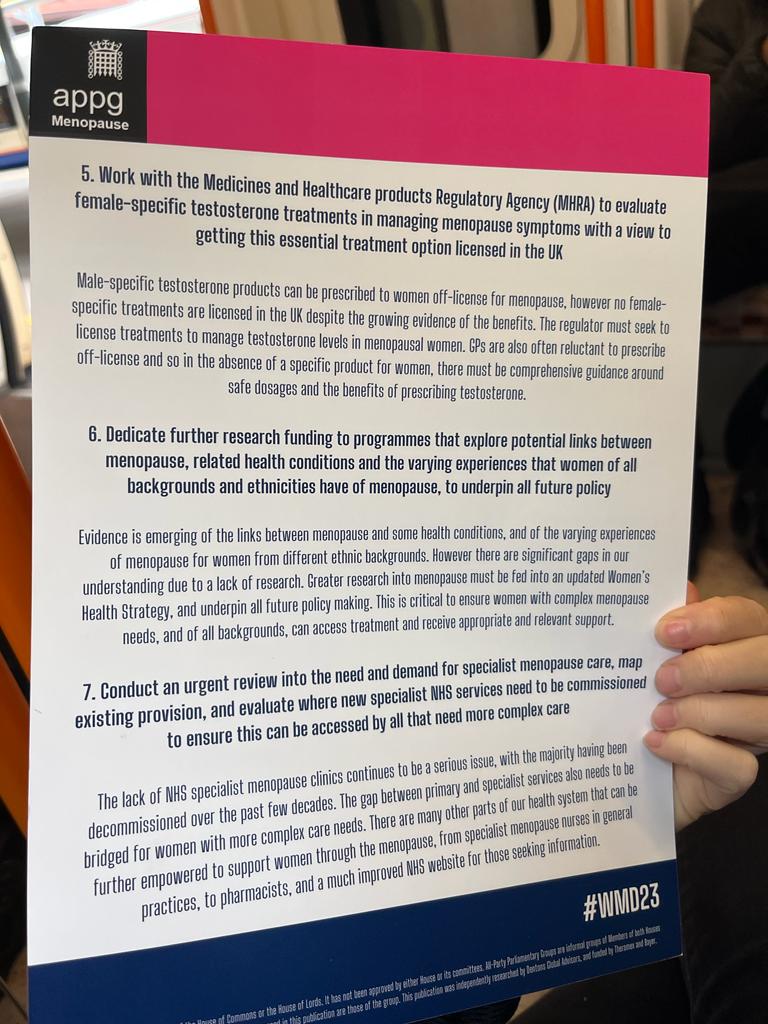 We were so proud to be invited to the launch of <a href="/AppgMenopause/">Menopause APPG</a> manifesto in Parliament this morning for #WMD23. Today we've heard what progress is being made to transform the lives of everyone experiencing menopause. May the great work continue as there's still so much to be done