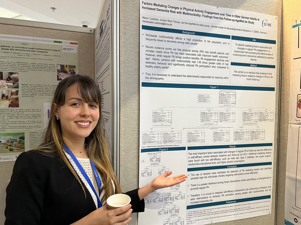 Last day at #33AEC on #Helsinki and our team from #DZNE #Greifswald is still motivated ! @DZNE_Cardona contributes to the track of #prevention with her results of a multimodal intervention on physical activity in people at risk for #dementia. #AgeWell