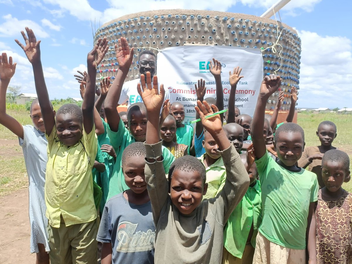 At our commissioning ceremony for Ecobrick water tanks in Bunambutye refugee settlement #cleanwater