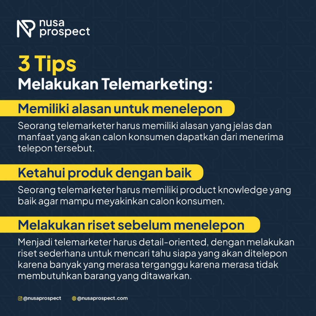 nusaprospect's tweet photo. Menurut kalian di era digital ini, telemarketing masih efektif gak? 🧐

#telemarketing #bisnis #marketing #digital #sales #timsales #nusaprospect https://t.co/JkwCaQ6t7p