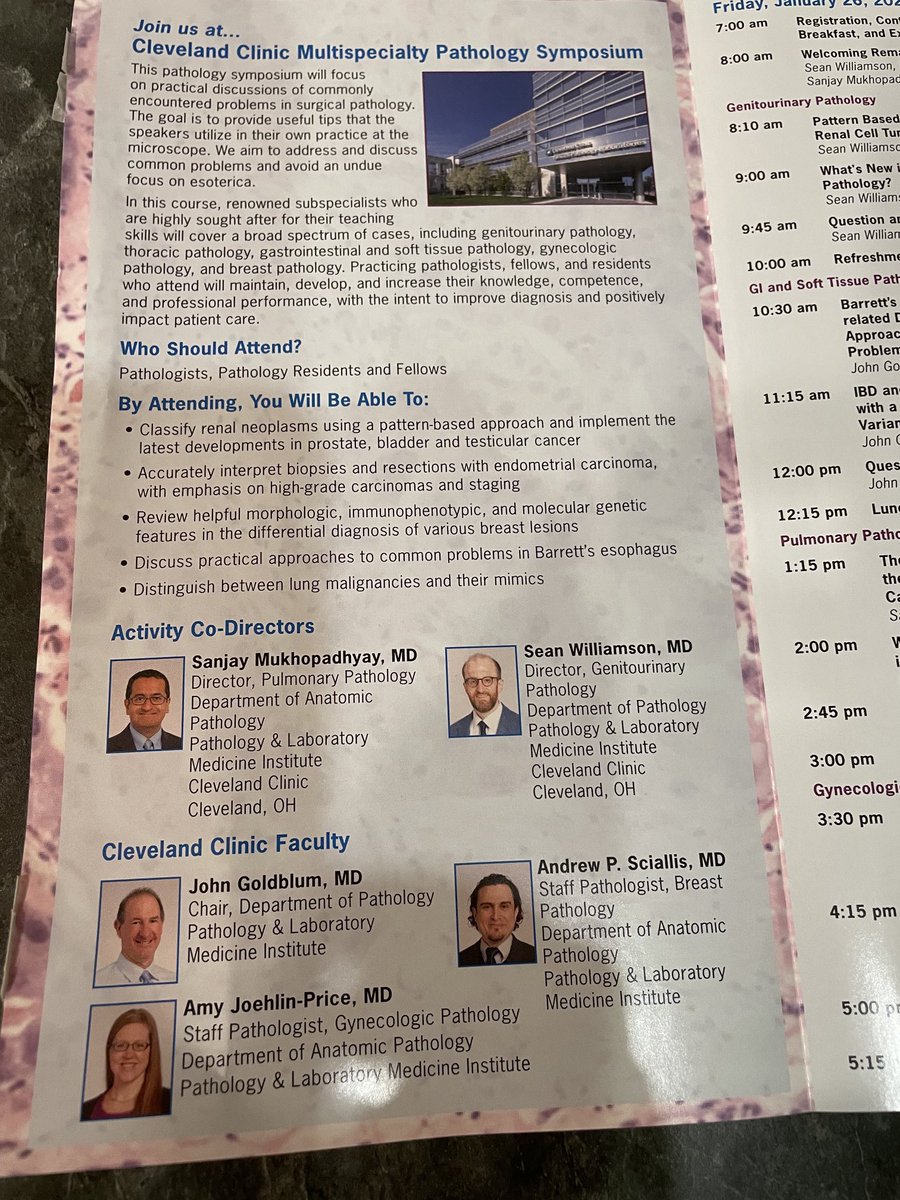 smlungpathguy's tweet image. Get your #pathology CME credits in Las Vegas, and learn from fabulous speakers including John Goldblum and ⁦@Williamson_SR⁩ 🔥🔥🔥🔥

Register now! 
clevelandclinicmeded.com/live/courses/p…