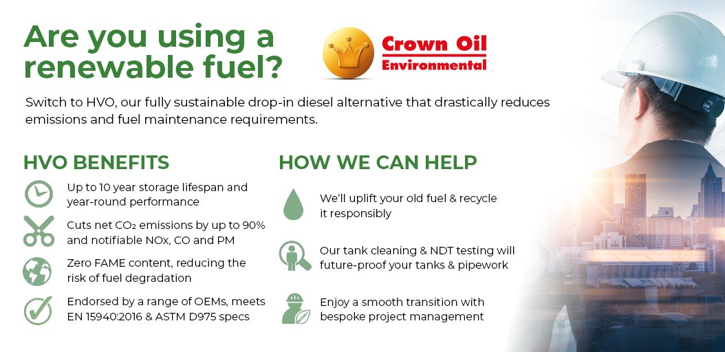 Switching to Hydrotreated Vegetable Oil (HVO) can bring many benefits for your business. We can help with your fuel changeover; we'll uplift your old fuel, clean your tank and deliver a fresh supply straight into your tank. Learn more:

📞 0330 123 3399
💻 bit.ly/41djYL4