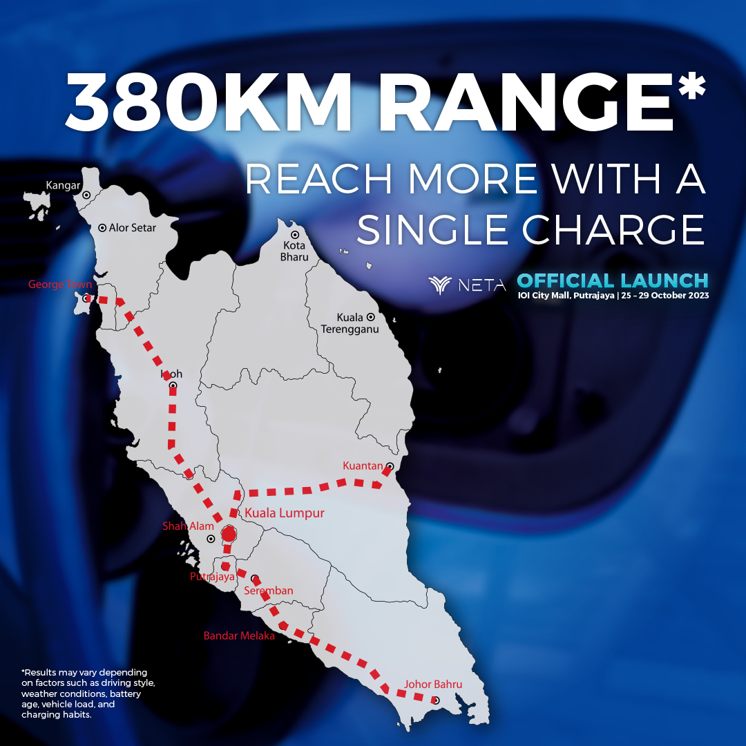 neta_malaysia's tweet image. Introducing the new EV car that goes the extra mile.

With up to 380km of range from a single charge, &quot;range anxiety&quot; for your long trips is a thing of the past. The future of electric starts is here!

#Neta #NetaAuto #WeAreNeta #NetaMalaysia #NetaAutoMalaysia #TouchableSmartEV