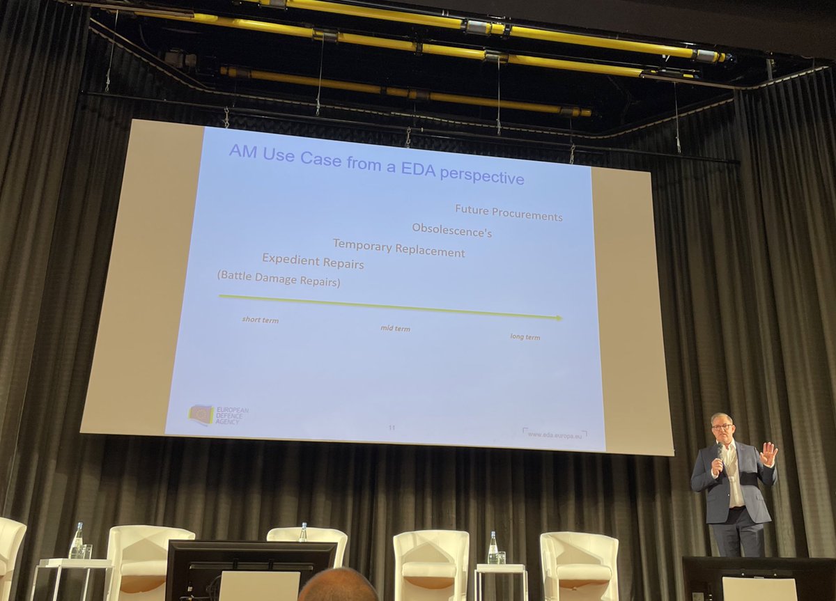 #AdditiveManufacturing is a military capability enabler. We need to have a clear standardized framework for common recognition and real operability. Key messages by EDA during the 2nd European Military AM symposium 
<a href="/EUDefenceAgency/">European Defence Agency</a>