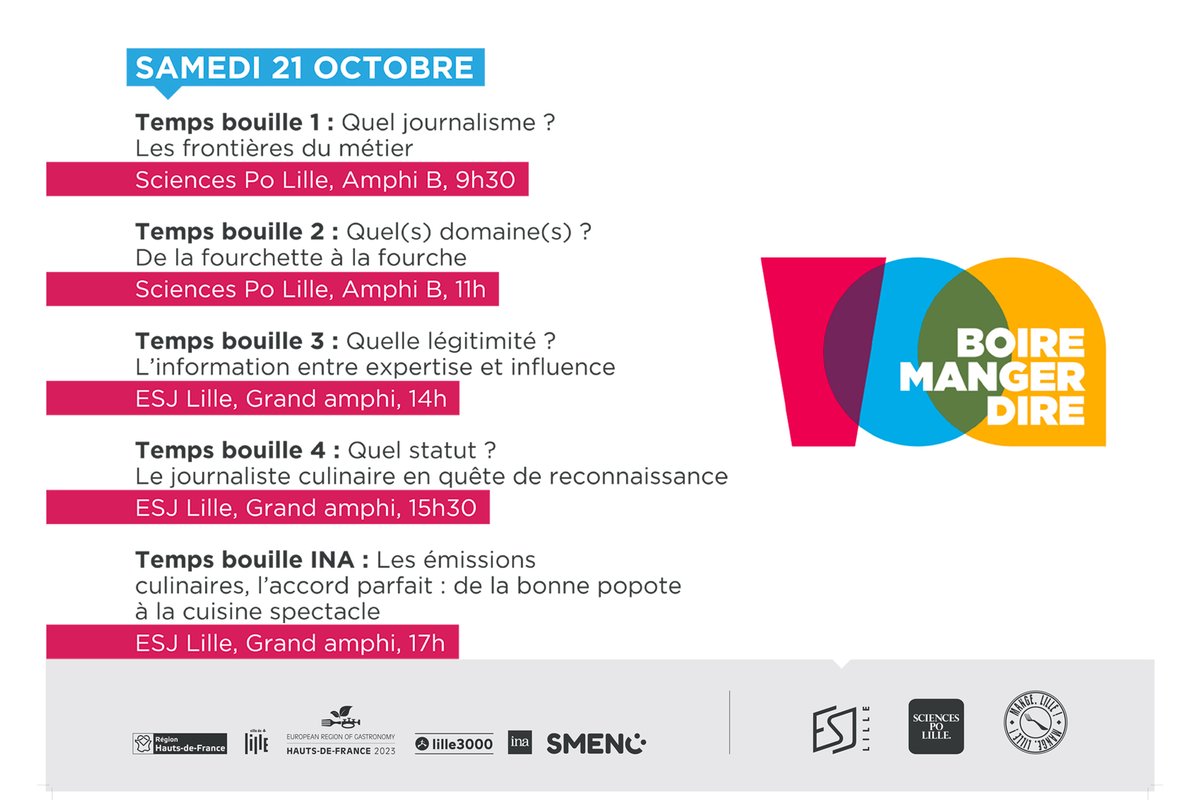 Les nouvelles mesures de sécurité imposent que les visiteurs soient enregistrés, l'inscription est donc obligatoire : mangelille.com/boire-manger-d…

<a href="/ESJLille/">ESJ Lille</a> <a href="/MangeLille/">Mange,Lille!</a> @scpolille

#festival #lille #festivaljournalismeculinaire #esjlille #mangelille #sciencespolille