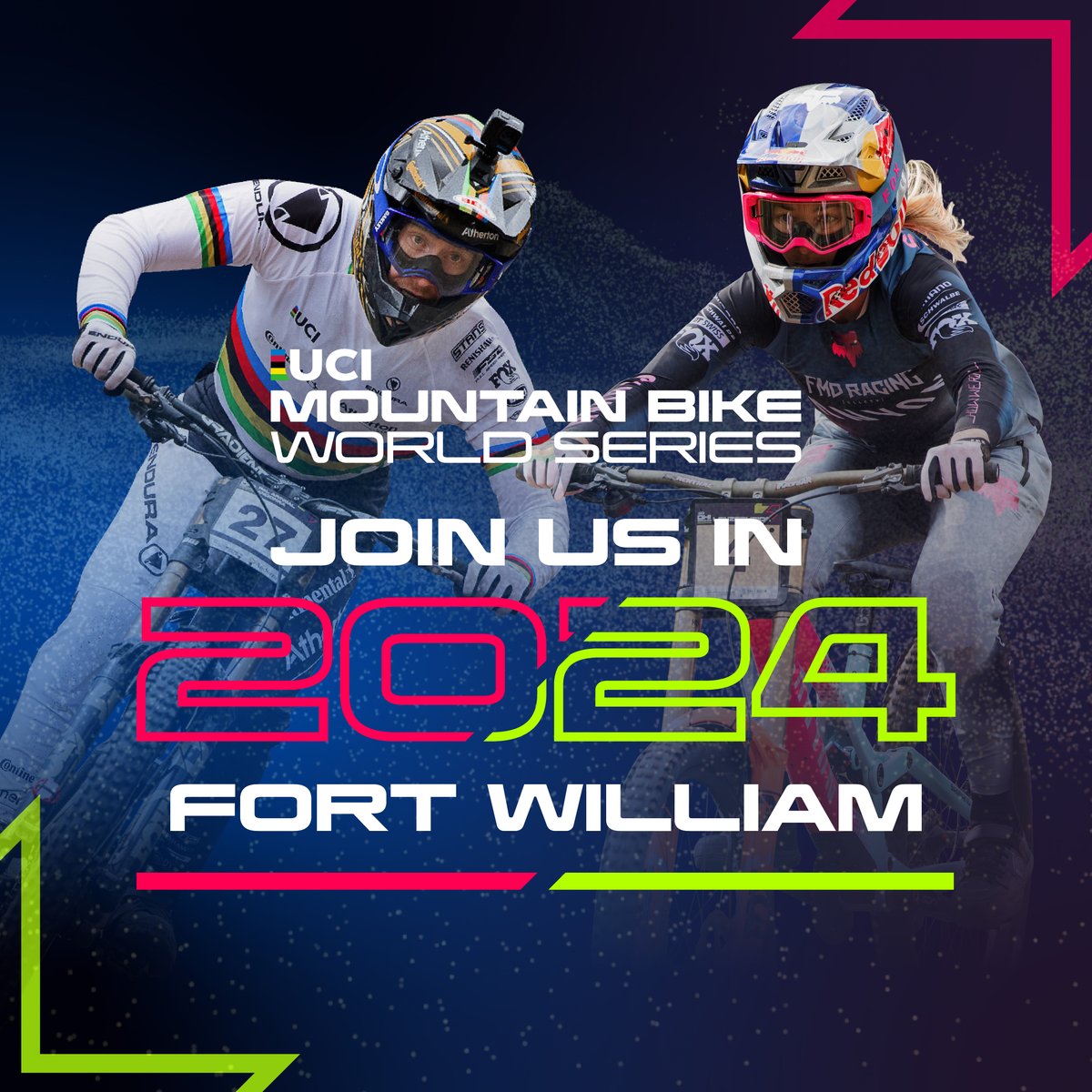 Following the successful host of the Mountain Bike Downhill at the UCI Cycling World Championships in 2023, the legendary Fort William venue will welcome BACK the world’s fastest and best riders as it hosts its 19th UCI Downhill World Cup in May 2024!!🚵🏻 nevisrange.co.uk/the-uci-mounta…