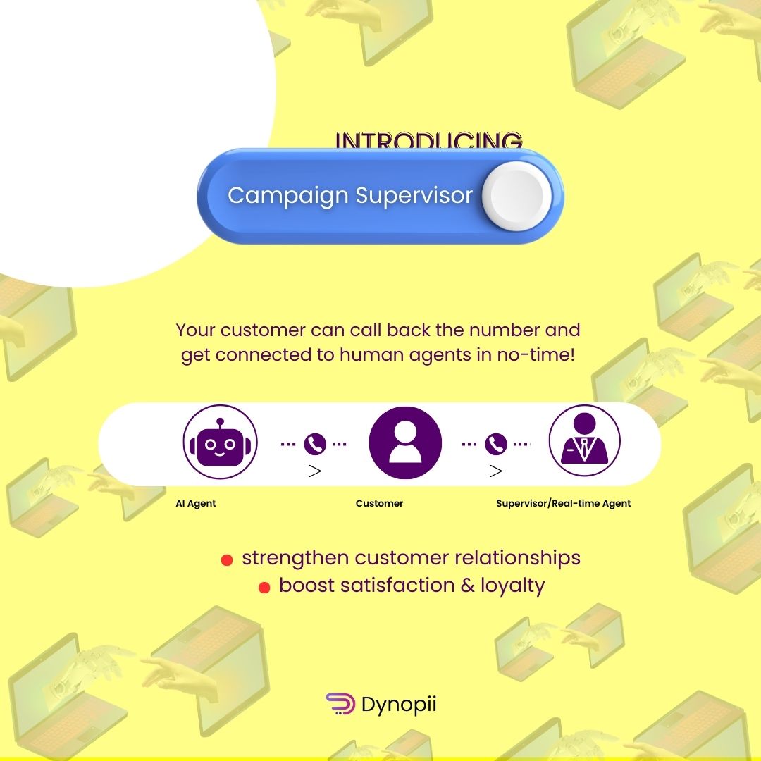 Unlock Rapid Human Support! 📞 Introducing Campaign Supervisor – Your customers can now call us back anytime for swift, personalized assistance.

#ai #airevolution #callchimp #dynopii #aistartups #aitech #aicommunication #ainews