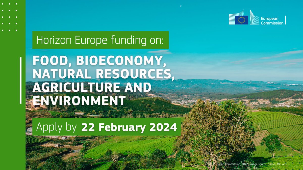 📢New calls open!

€890 million of #HorizonEU funding are available for projects on #Food, #bioeconomy, #naturalresources, #agriculture &amp; #environment 🧑‍🔬🧪

Discover the 75 topics open for funding &amp; submit your proposal by 22 February 2024🗓️
➡️ europa.eu/!bHUYQP
