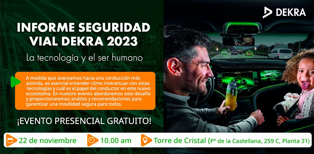 #Evento gratuito: 𝗜𝗻𝗳𝗼𝗿𝗺𝗲 𝗱𝗲 #𝗦𝗲𝗴𝘂𝗿𝗶𝗱𝗮𝗱𝗩𝗶𝗮𝗹 𝗗𝗘𝗞𝗥𝗔  𝟮𝟬𝟮𝟯 - La tecnología y el ser humano 🛣️🤖.

🗓️ Fecha: 22 de noviembre 
🕒 Hora: 10.00 am 
📍 Lugar: Torre de Cristal. Pº de la Castellana, 259 C, Planta 31

Inscríbete aquí: brnw.ch/21wDCxX