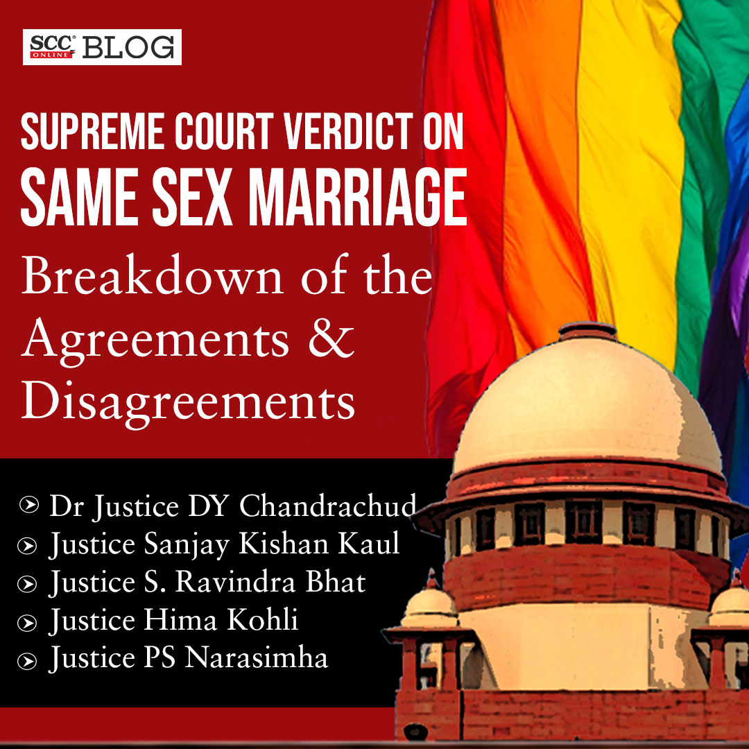 scconline_'s tweet photo. Supreme Court Verdict on Same Sex Marriage: Breakdown of the Agreements and Disagreements
by @ThatLegalEditor
https://t.co/g23jrf51ss
#constitutionbench #FundamentalRighttoMarry #FundamentalRights #Intersexpersons #LGBTQIA #marriageequality #QueerCouples #Righttomarry https://t.co/iKTkyZCpoh