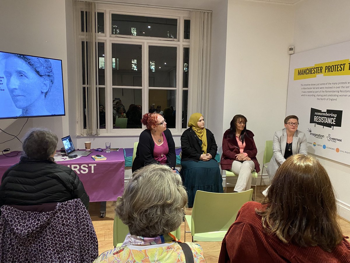 itsHer_uk's tweet image. Spent last evening at the @PankhurstCentre listening to a fascinating presentation and Q&amp;amp;A by @shewolfmanc with guests @AmnaAbdul1983 and @bevcraig 
We need more representation in politics and leadership. 
#suffragettes #femalerolemodels