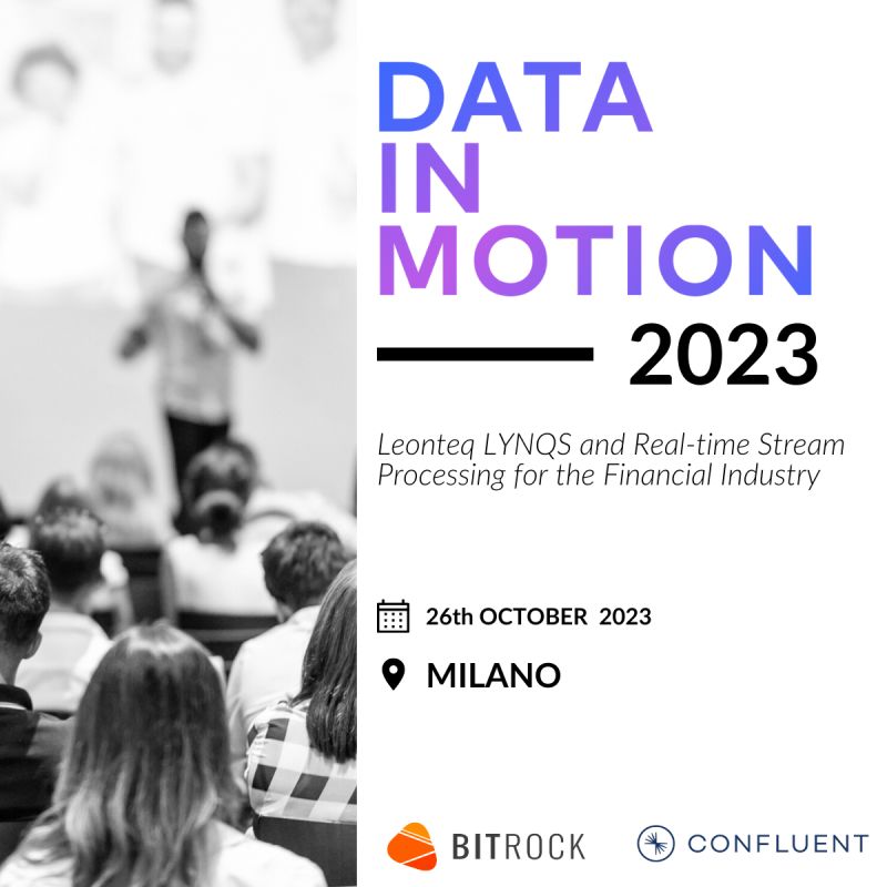 BitrockIT's tweet photo. We are thrilled to be Golden Sponsor at @Confluent's Data in Motion Tour in Milan next week!
An unmissable event to delve into the world of #Kafka, real-time data, and all the high-level solutions that are reshaping the tech landscape.
See you at the #DataInMotionTour! https://t.co/07rWYm6Xii