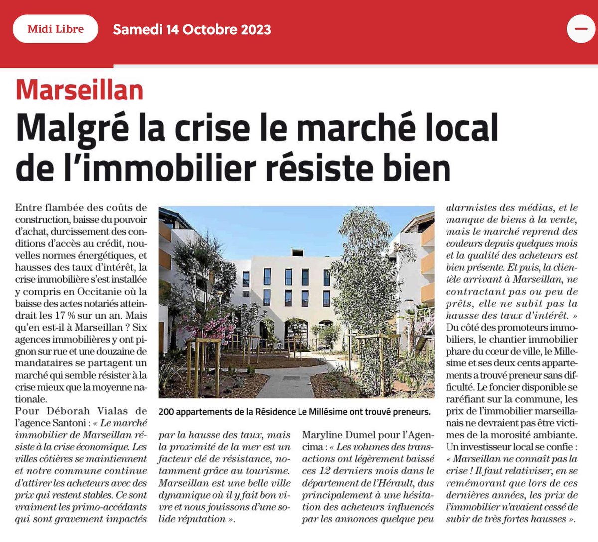 santoniimmo's tweet photo. #DANSLAPRESSE 📰 🏢💪 Marché immobilier : notre directrice commerciale Déborah Vialas partage ses insights dans le Midi-Libre ! 🗞️🏠 Découvrez sa perspective sur la résilience du marché immobilier local malgré la crise 🔑 https://t.co/5VqUwpmBjR