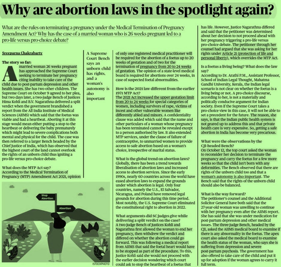 Indian__Polity's tweet photo. Abortion Laws
#GenderJustice #SupremeCourt #UPSC #IndianPolity #GSII https://t.co/na7TGyc92L