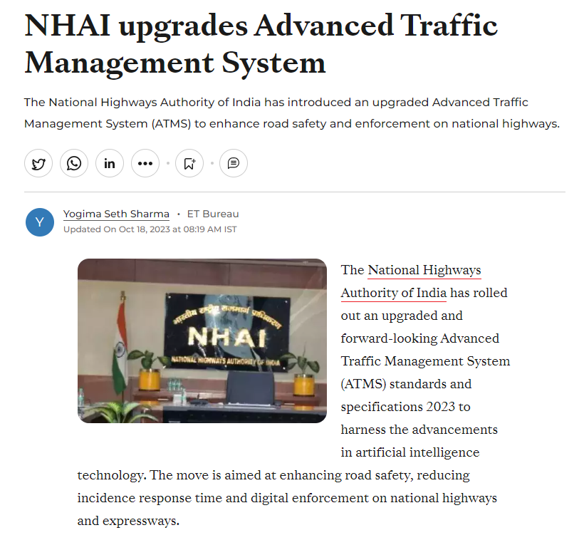 ShremInvIT's tweet photo. AI to the rescue @ET_Infra @YogimaSethET @NHAI_Official

#Shrem #ShremGroup #ShremInvIT #InvIT #invest #investment #investing #infrastructure #roads #highways #infrastructureinvestment #finance #infrastructuredevelopment #india #economy #technologies #growth #RoadSafety #AI https://t.co/ivM0VCT7K4