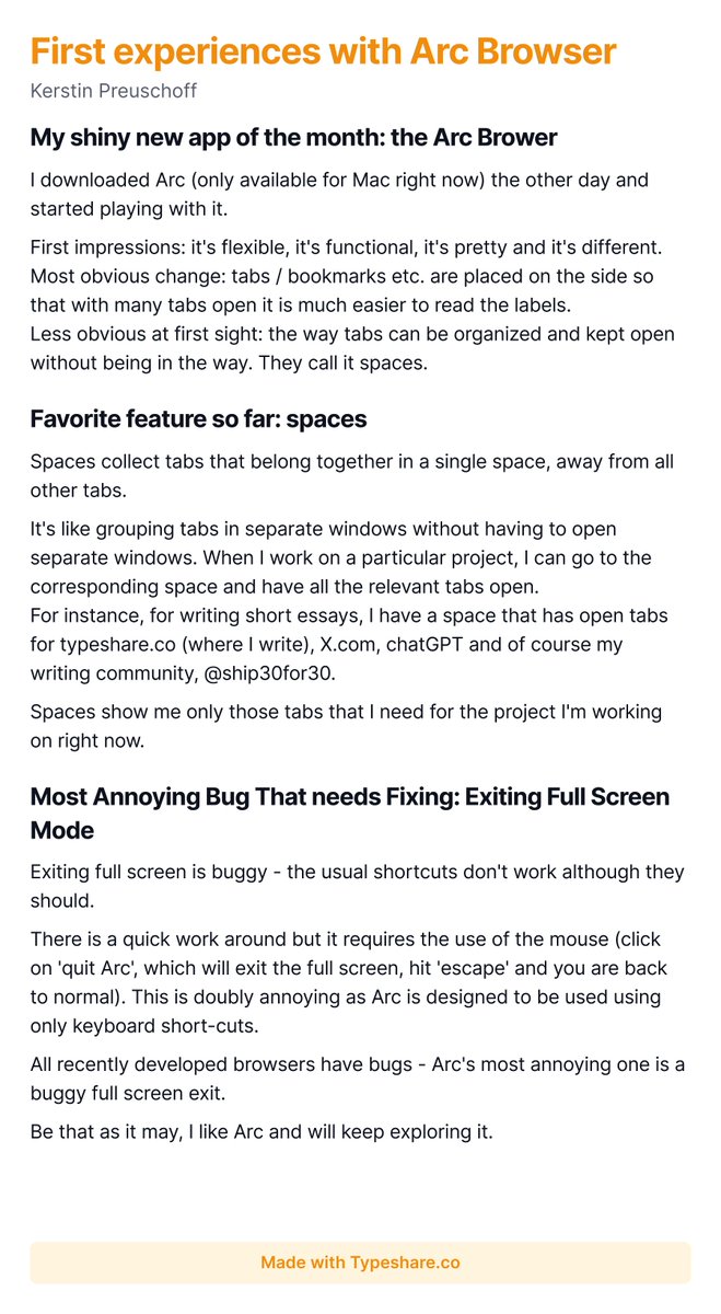PreKer_'s tweet photo. Diving into the world of #ArcBrowser 🌐. Loving the 'spaces' feature for organized browsing! 🚀 A few bugs to iron out, but it's a game-changer for Mac users. Check out my first impressions! #TechReview #BrowserMagic https://t.co/KXHwiimWkT