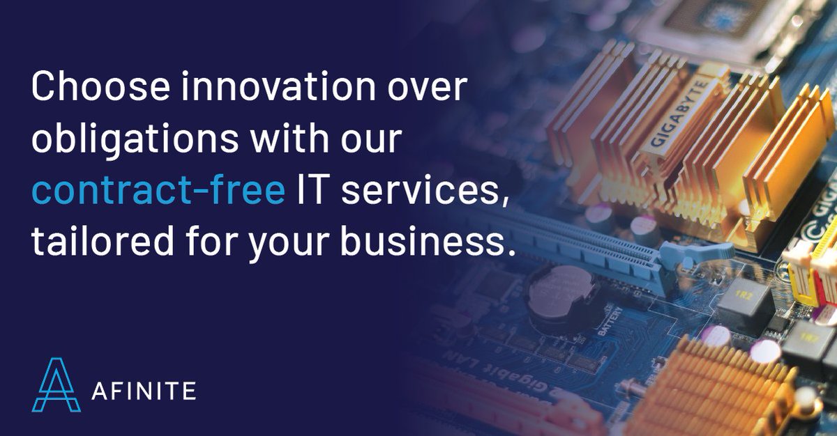 AfiniteIT's tweet photo. Choose innovation over obligations with our contract-free IT services, tailored for your business. Find out more at: https://t.co/iM5i9sm74X

#itservices #itsupport #yorkshiretechexperts https://t.co/7f7gTD42C0