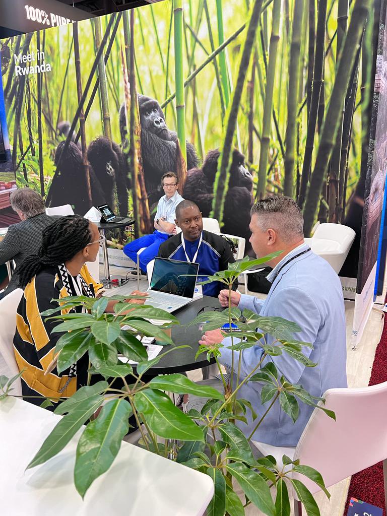 RCBrwanda's tweet photo. Good morning from IMEX America 2023! 

Trade shows are a great opportunity to interact with event planners and showcase why Rwanda is the best destination for their event. 

What would you say is Rwanda’s unique selling point?

#IMEX23 https://t.co/rdSG3csJe1