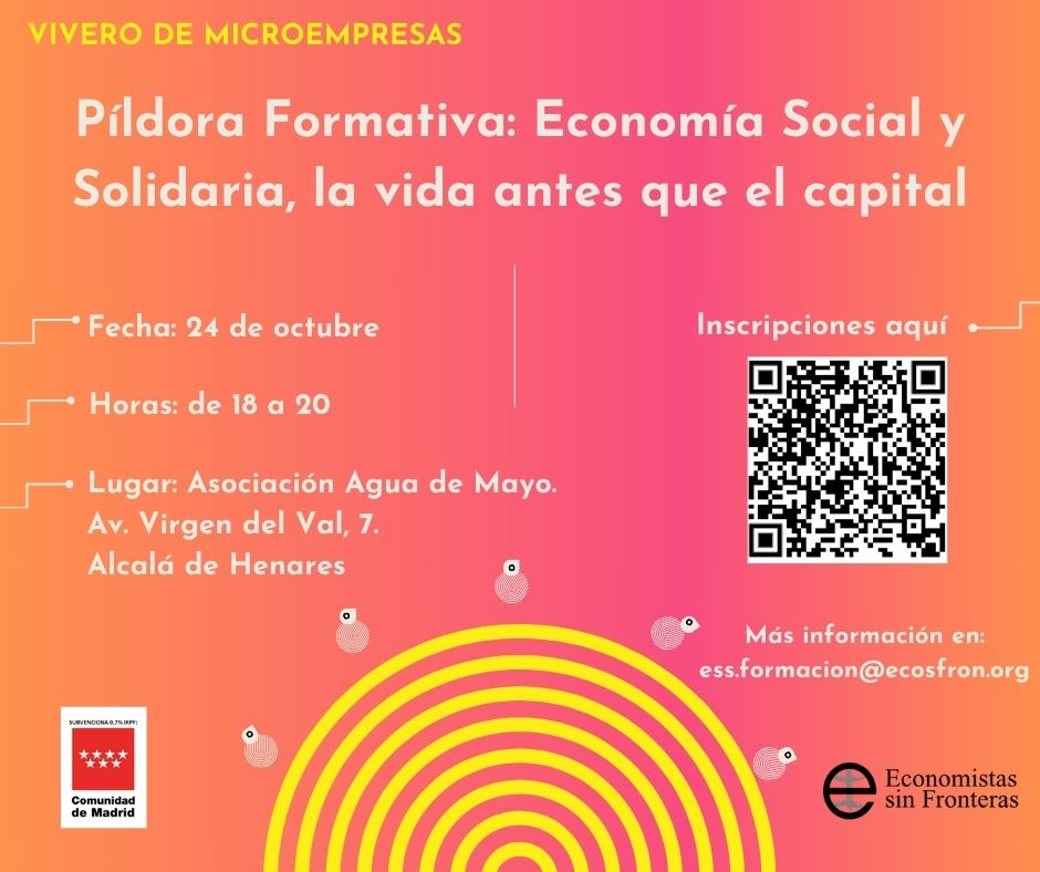 ¿Qué es la #EconomiaSocialySolidaria? ¿Por qué la planteamos cómo un modelo económico que pone la vida en el centro? ¿Cómo puedo aplicarla en el día a día? El 24 de octubre estaremos en #AlcaláDeHenares para conversar sobre esto: 
ecosfron.org/el-dia-24-nos-…