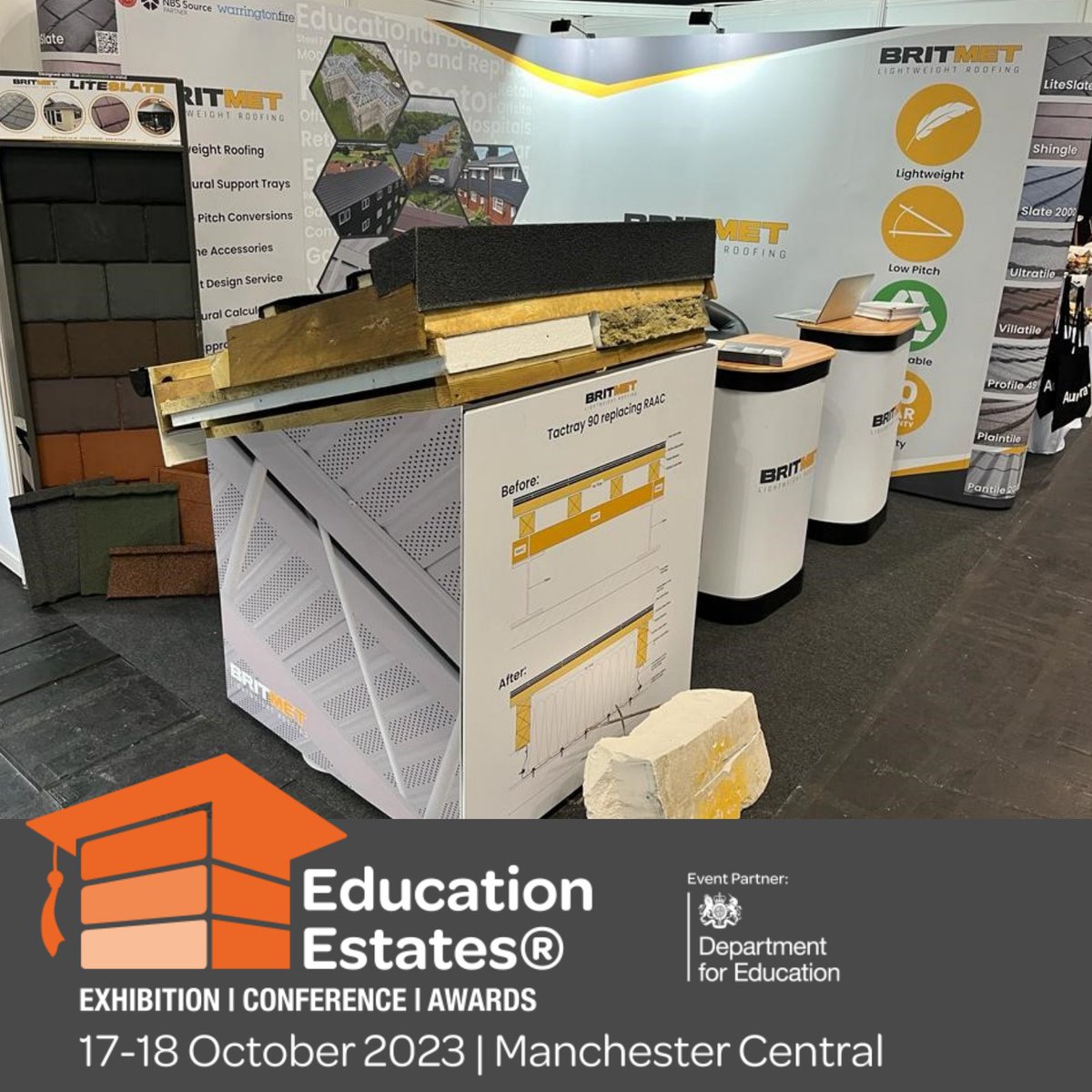 Britmet's tweet image. We&apos;re here!

Come and visit us on Stand 126 @EduEstates 17th - 18th October at Manchester Central

Register using the link below 👇
🖥️ ow.ly/4HHi50PTl8e

#EduEst23 #EducationEstates #TheBritMethod