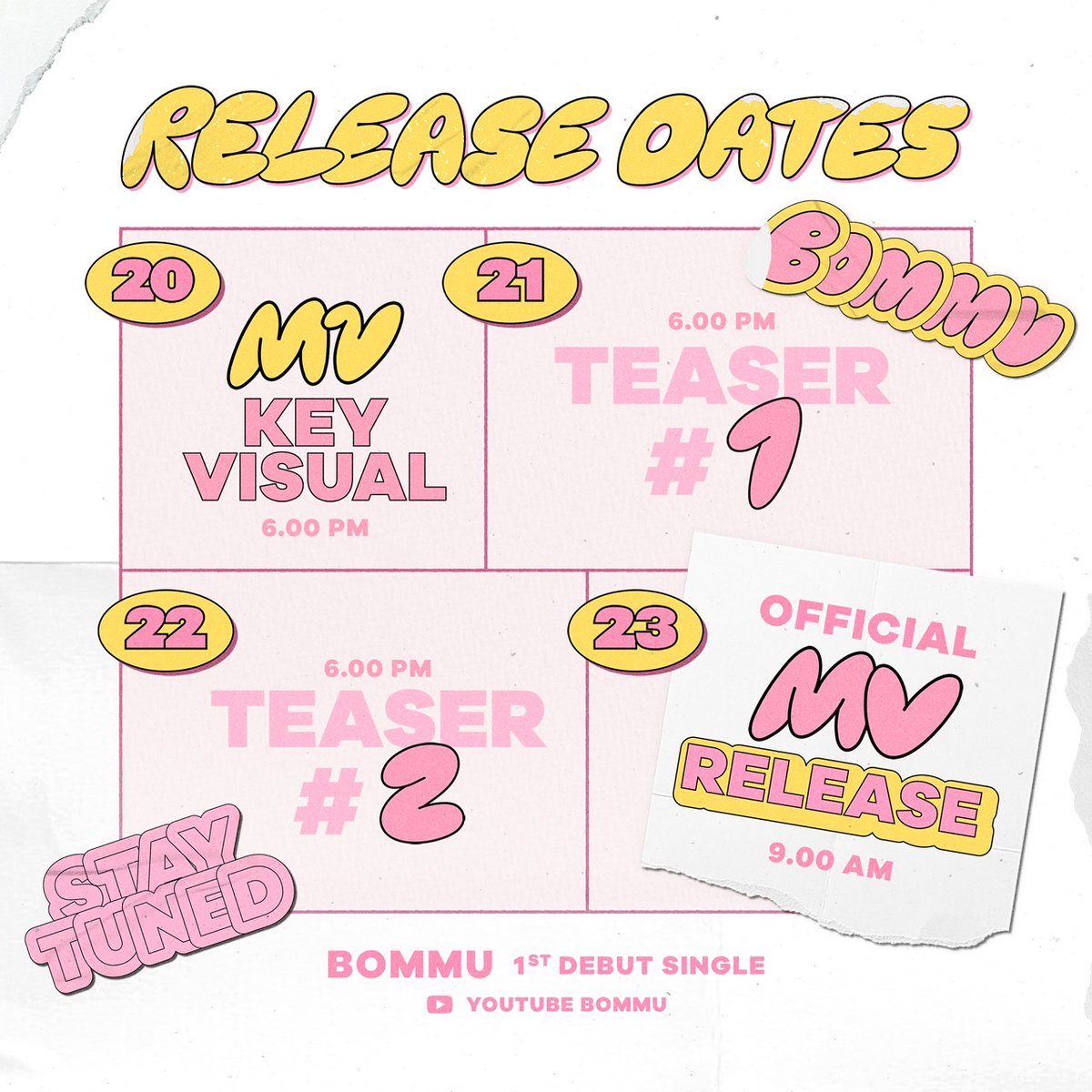 bomm_u's tweet photo. 🍭Release Dates (Oct)

20 MV Key Visual - 6 PM
21 Teaser #1 - 6 PM
22 Teaser #2 - 6 PM
23 Official MV - 9 AM

- Soon -

#comingsoon
#bommu 
#bommudiscovery https://t.co/7ov6ym4PoK