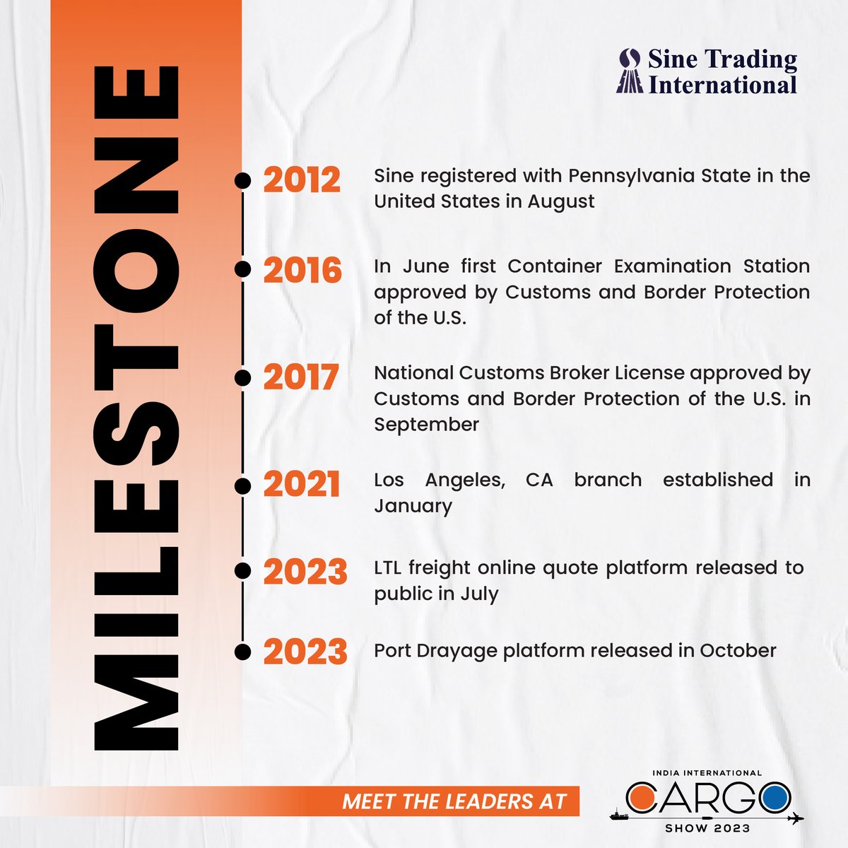 Celebrating the Remarkable Journey of Sine Trading International.🚀 From inception to success, we're proud to showcase the milestones achieved by Sine Trading International. Join us in celebrating their accomplishments and the path they've paved in the industry.