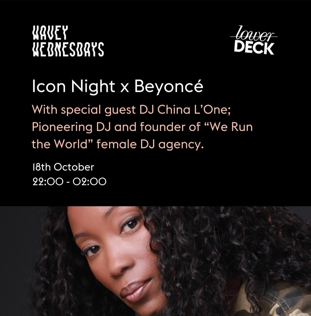 djchinalone's tweet photo. Heading to Greenwich University today to DJ at their Black History Month Icon Night of the year: Beyonce Edition. 🎶👑 Looking forward to playing all songs Queen B Thank you for having me. 🙌🏾 #BlackHistoryMonth #IconNight #BeyonceEdition #djlifestyle #Beyonce #femaledj #dj https://t.co/jfYMsMQt8C