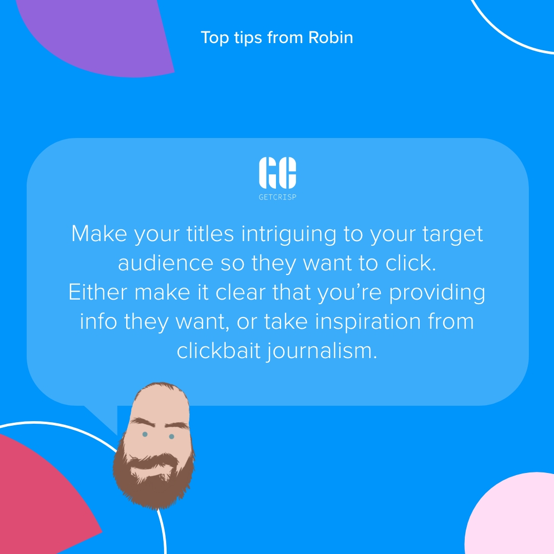 GetCrispDigital's tweet photo. When you write online content, you're competing for attention. So how do you convince people to read? 

Our Head of Content, Robin, shares his top tips ... 

#GetCrisp #DigitalMarketing #MarketingTips https://t.co/g2HCDPpgiH