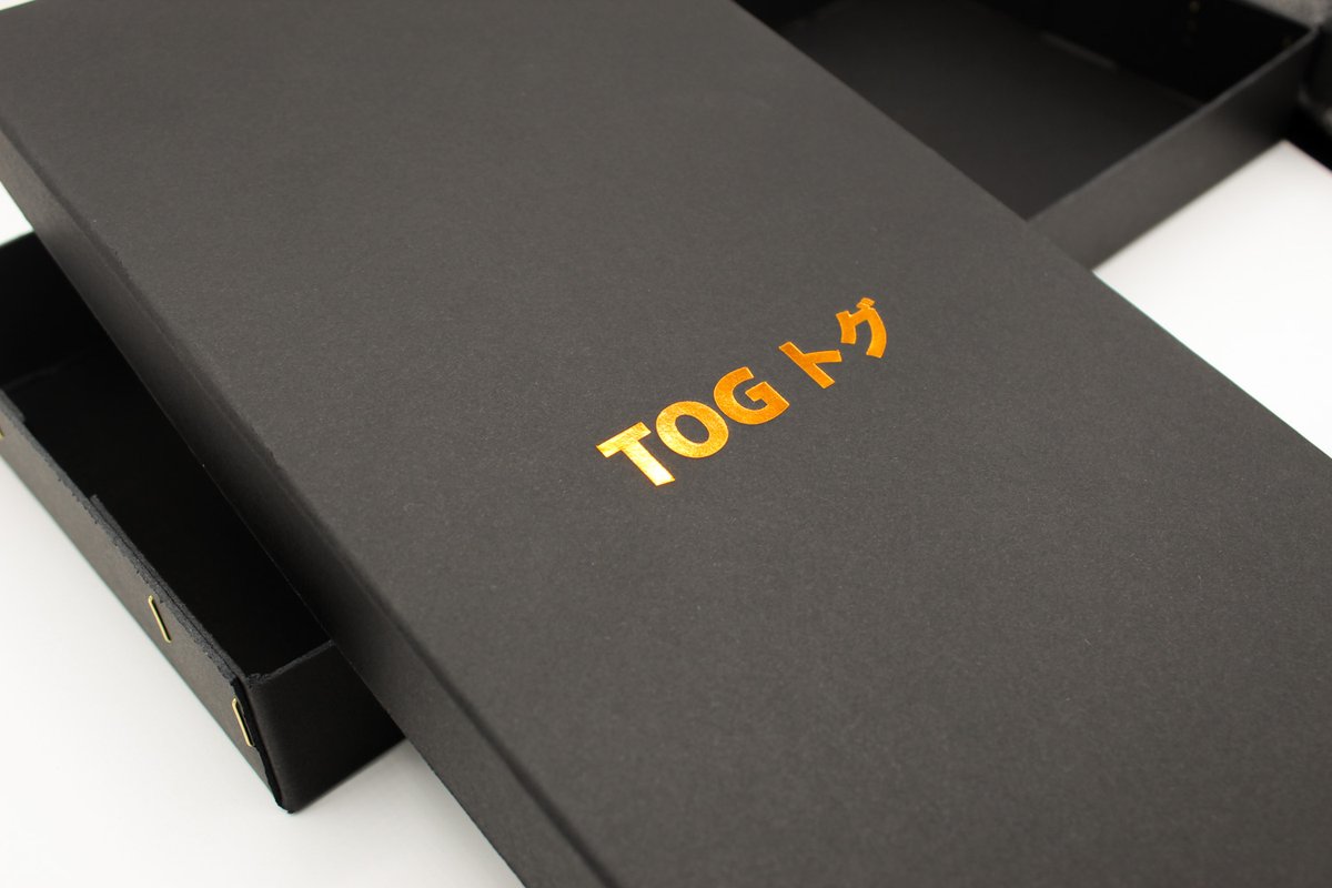 Stitchedboxes's tweet photo. Solid black board #boxes with copper hot foil blocking for Tog kitchen axes. These boxes are sturdy enough to withstand the weight of the #axes, protecting them during shipping and handling, while also adding a nice touch to the unpacking experience. https://t.co/angOJyRa9g