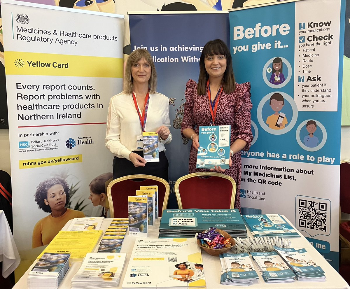 Good morning from #NICON23 Come visit us to discuss #MedicationSafety today 💊 #KnowCheckAsk #MHRAYellowCard @cathyharrison00 @amecarrington @WHO