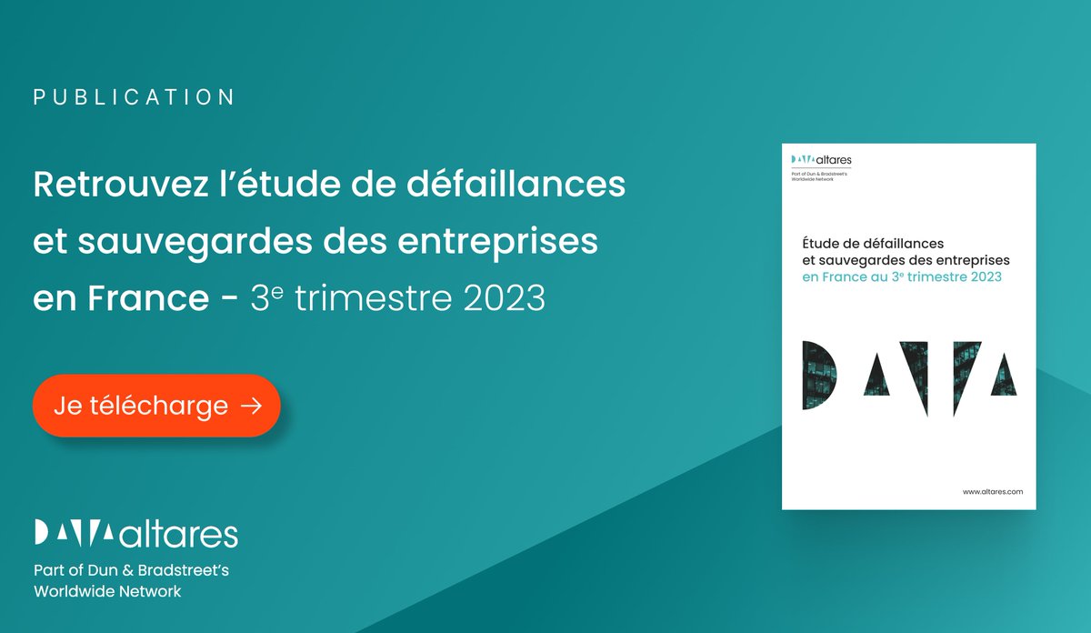 Le groupe Altares Dun &amp; Bradstreet – #expert historique et référent de l’information sur les #entreprises - dévoile aujourd’hui les chiffres des #défaillances d’entreprises en #France pour le 3e trimestre 2023. 🔎

altares.com/whitepapers/et…