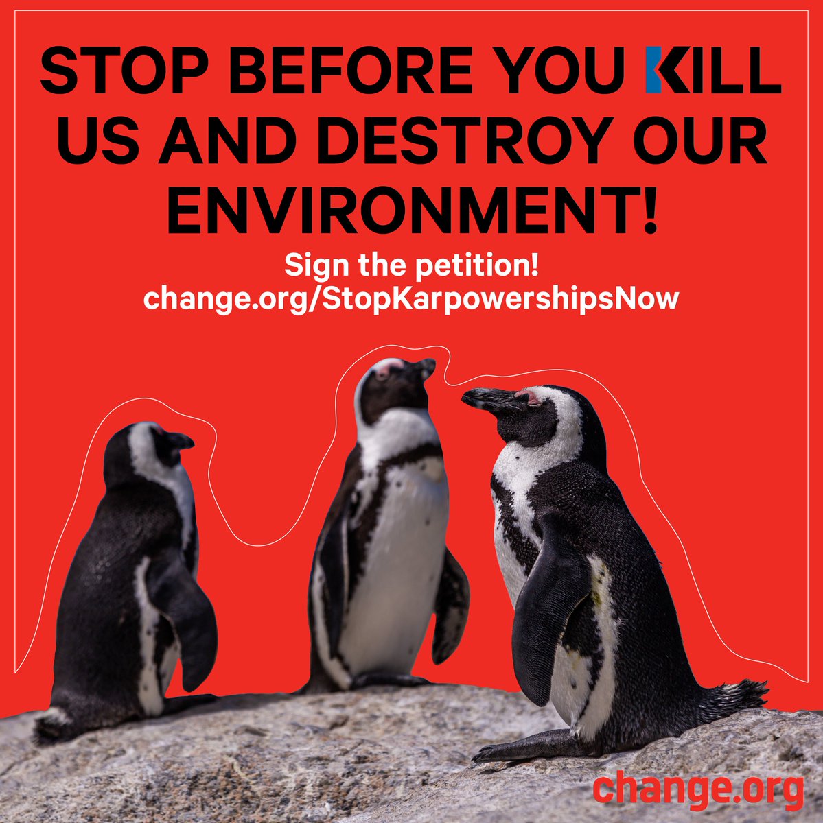 Reject #Karpowerships! Our environment, wildlife, and coastlines are under threat. We need to protect habitats, safeguard african penguins and prevent pollution. Petition starter David Naicker, concerned citizens &amp; #environmental advocates urge the authorities to stop the