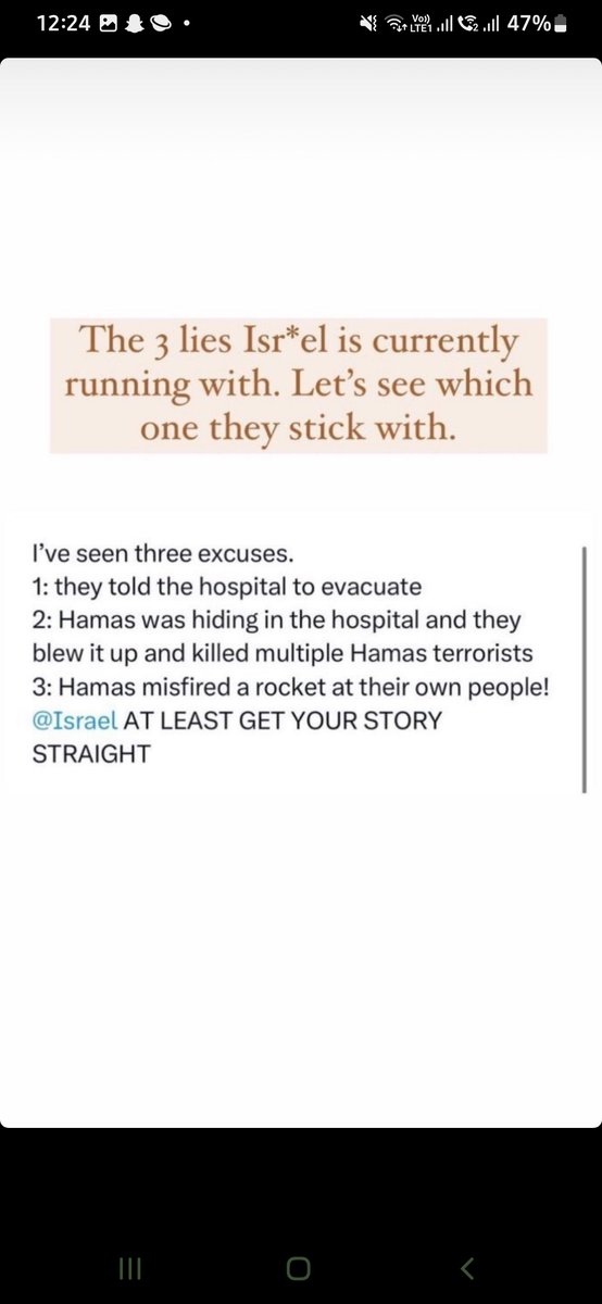 Shaz295's tweet photo. At least get your story straight  
#Israel #IsraelTerorrist #Gaza_under_attack #PalestineGenocide #hypocrite https://t.co/IGoo8l6bJh