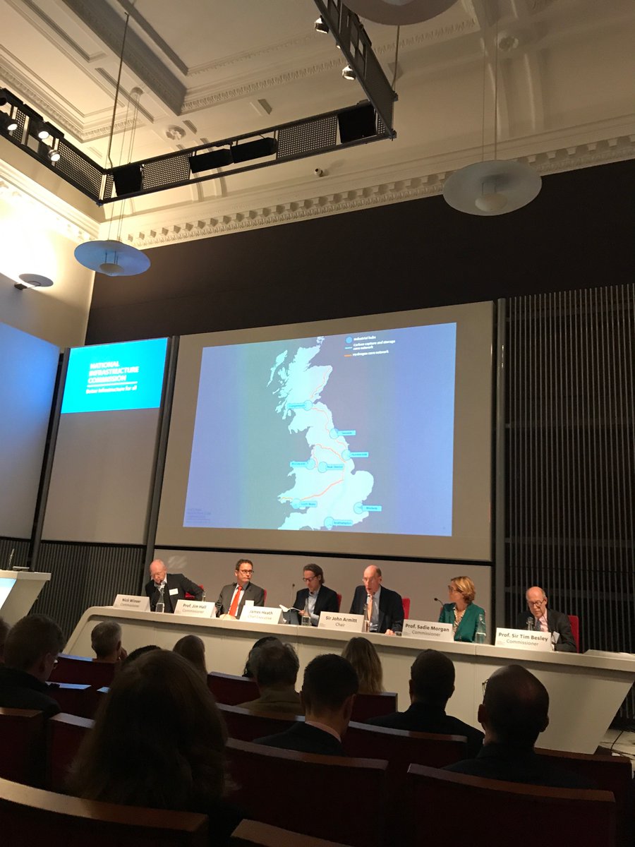 I am live at launch of the second national infrastructure assessment. @nic Very proud of @UKERCHQ input to their analysis. Strong stuff - ‘no role for hydrogen for heating’. Big role for H in industry and energy storage. Plus core H CCS pipes