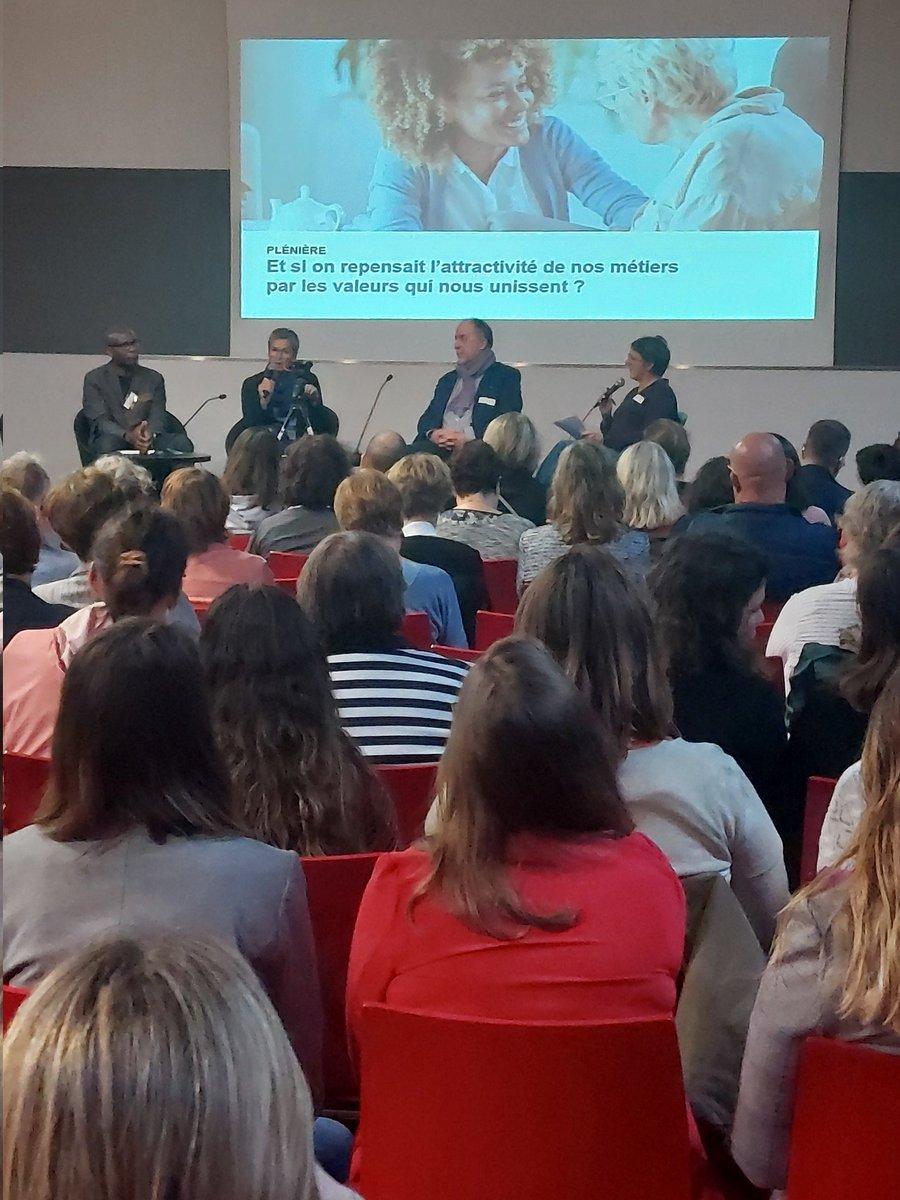 Ce matin, 150 profession. réunis pour améliorer l'attractivité des métiers du medico-social et lutter contre les pénuries de personnel. Reflechir sur le sens au W, l'ambiance d'équipe...pour encourager les jeunes vers ces beaux metiers. Un challenge à relever car il y a urgence.