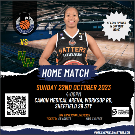 Basketball fans ... watch the Sheffield Hatters in their new arena.  Tickets free for U16   🏀🏀🏀