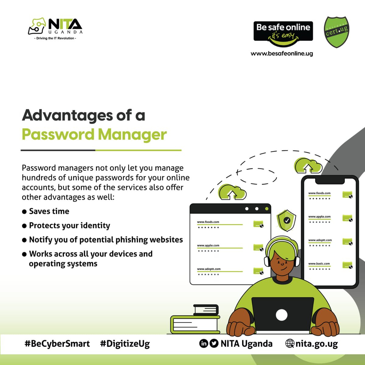 #CybersecurityAwarenessMonth Password managers make it easy to stay secure by generating, storing, and auto filling your passwords. Take control of your online safety password manager! #BeCyberSmart