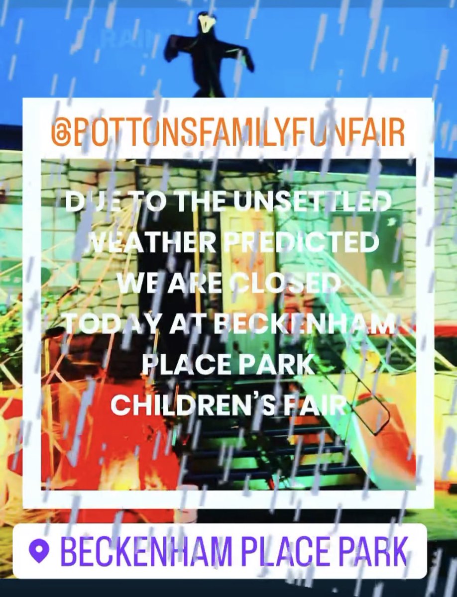 BottonsFun's tweet photo. ☔️☔️☔️☔️☔️☔️☔️☔️☔️☔️☔️☔️☔️☔️☔️
We are closed today Wednesday 18th October at Beckenham Place Park children’s fair. 
#beckenhamplacepark #OctoberHalfTerm2023 #bromleymums #kidsfunfair #autumnweather https://t.co/mm7SOVKT1D